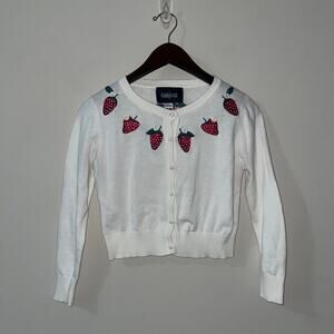 Collectif London Abigail Strawberry Summer Crop Valentine’s Day Cardigan (0336)